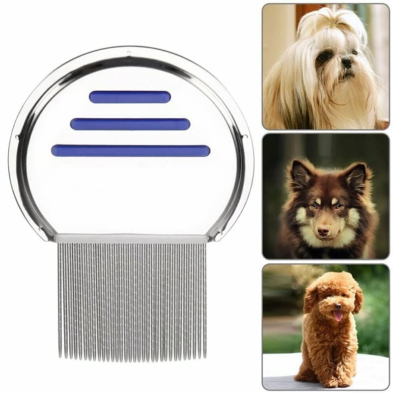 Pet Brush, Pet Brush Stainless Steel Pet Comb Lice Terminator Comb For Pet Dog Cat High-density Needle Comb Doesn't Hurt Pets Tools Pet Brushes(Red)