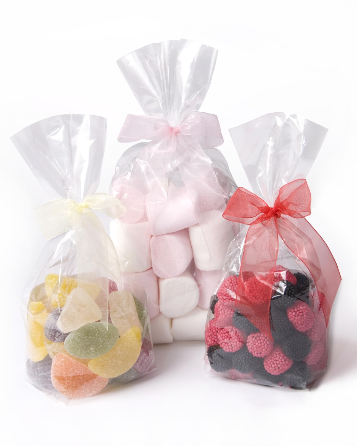 Bag It Plastics Clear Cellophane Block Bottom Sweet/Gift Bags 10" x 3.4" x 2.25" (25.5cm x 8.5cm x 5.9cm) Pack of 100 – Perfect for Sweets, Cookies, Treats & Favors