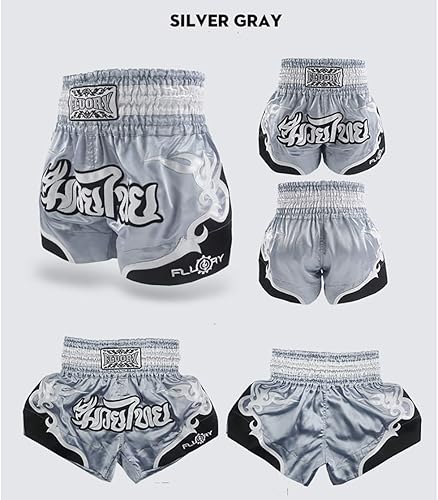 Miniatura 126 de Fluory - Pantalones cortos de lucha para muay thai, shorts de MMA, ropa de entrenamiento para lucha en jaula, grappling, artes marciales, kickboxing