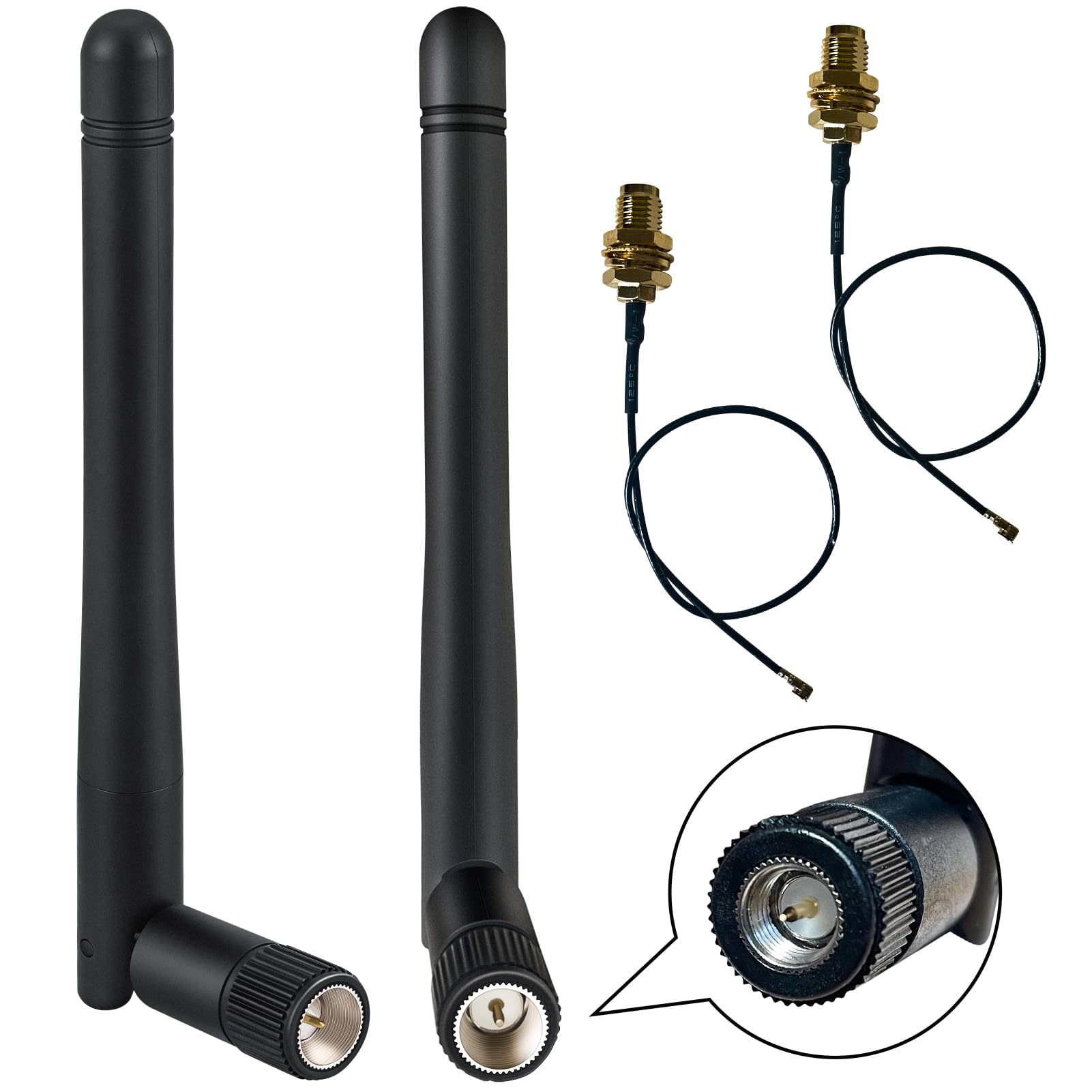 KHIYQILO WiFi Antenna 2.4GHz 3dBi SMA Connector IPEX Antenna for WiFi Router Wireless Network Card Security IP Camera Video Surveillance Bluetooth Monitor Antenna