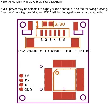FTVOGUE R307 Optical Fingerprint Module Reader Sensor Access Control Attendance Recognition Device Module