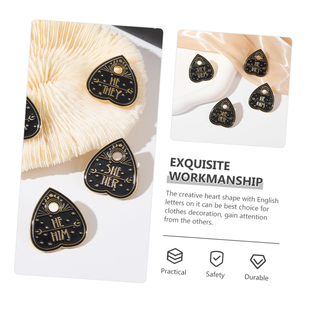 Broches de Solapa con Forma de corazón, de Metal, para Mujer.