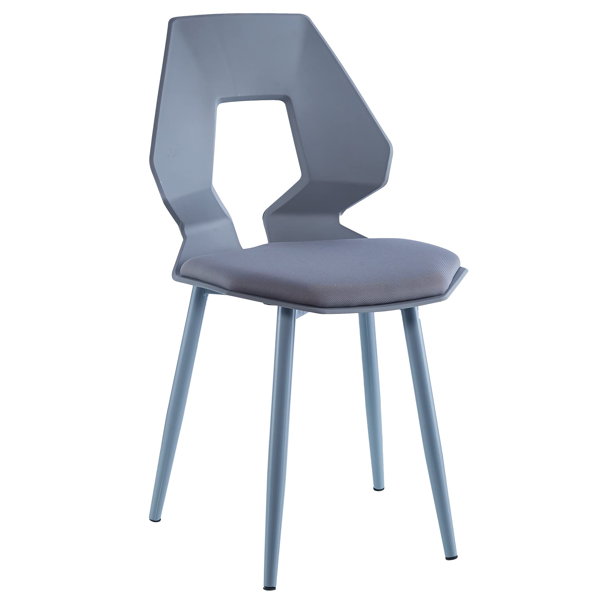 Set di 2 o 4 sedie di design, adatte per sala da pranzo, cucina, soggiorno, ufficio, di plastica, colore: grigio/grigio, quantità: 4
