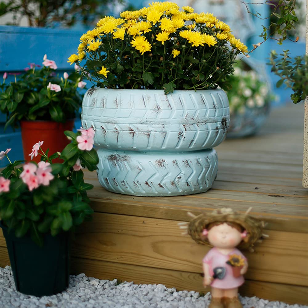 Vaso da fiori con faccina sorridente e foro di drenaggio, in resina