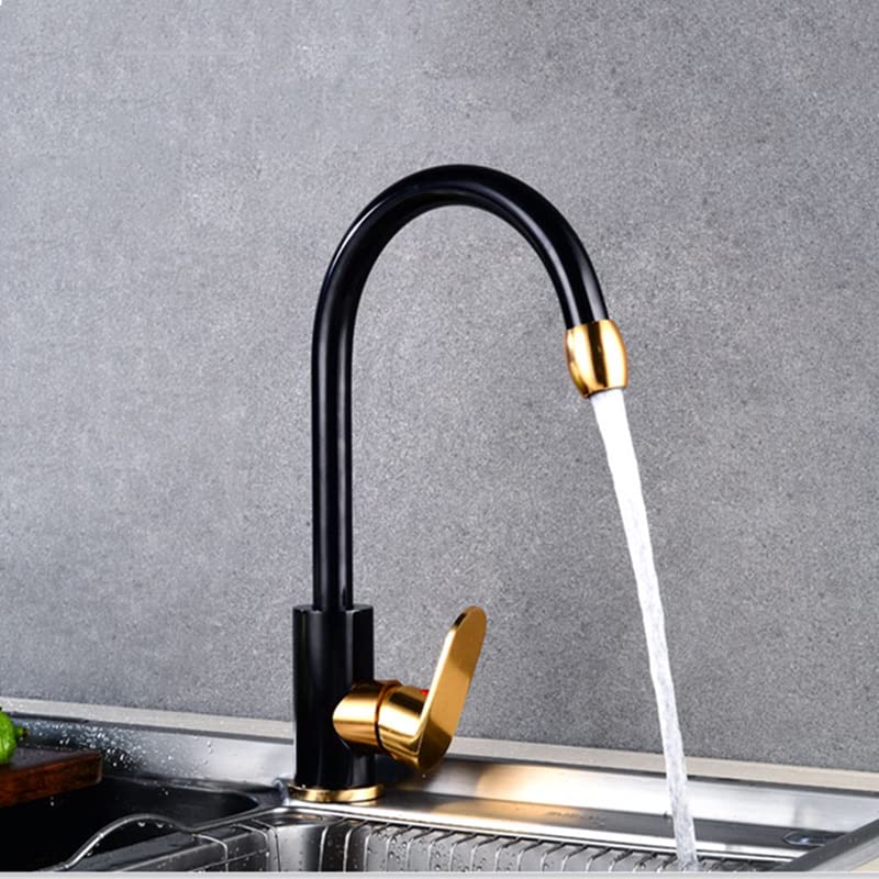 Mitigeurs d'eau chaude froide en aluminium noir robinet évier cuisine