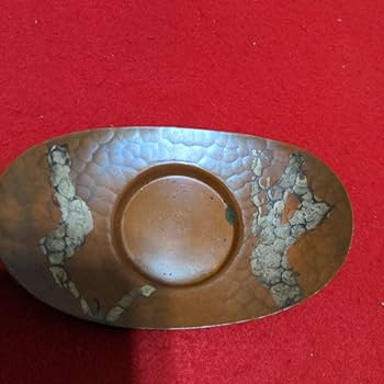 Amazon.co.jp: 高岡銅器 西村義光作 鍛金製 舟形鎚目打 茶托 5