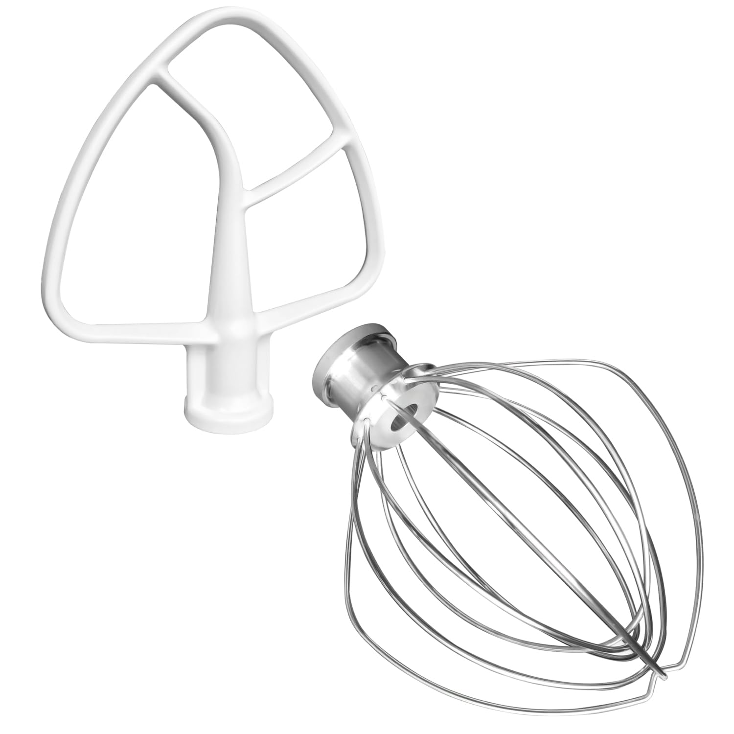 Stainless Steel Wire Whip&Coated Flat Beater for Kitchen aid 4.5 and 5-Quart Tilt-Head Stand Mixer