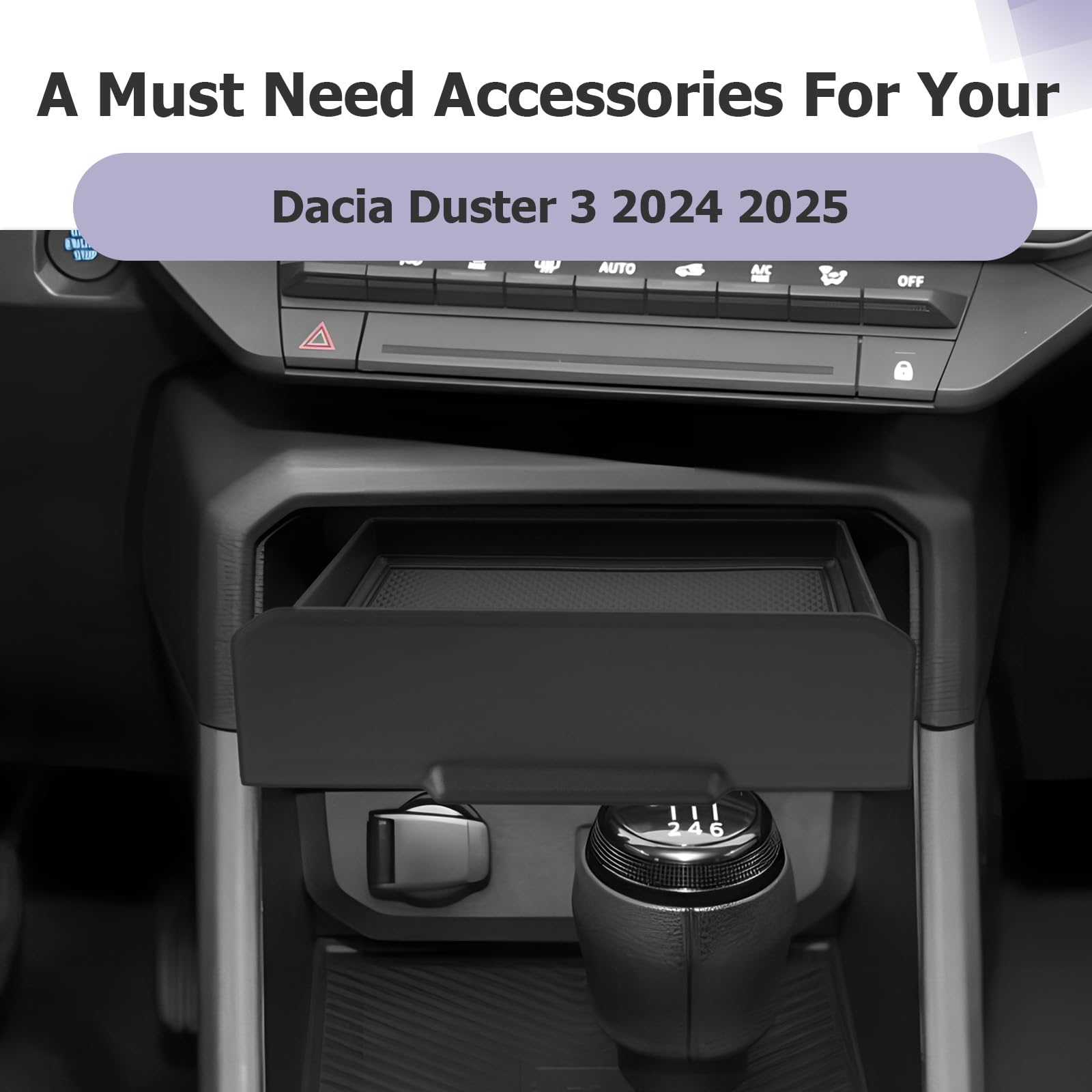 LUWU Cassetto Nascosto Compatibile con Dacia Duster 3 III/Bigster 2025 2026 2027 Scatola Portaoggetti Consolle Centrale in ABS, Organizer Vassoio Interno Duster 3 Bigster Accessori
