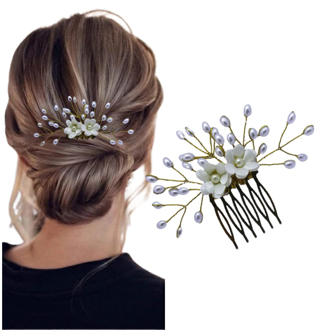 Buy Gmall Creations Pearl Crystal Hair Accessories for Women Artificial