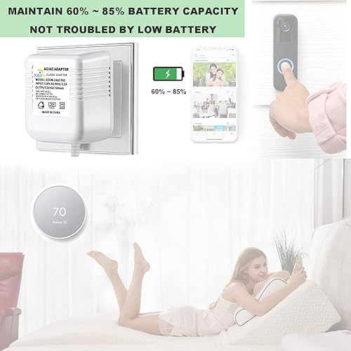 Miniatura 4 de Transformador de 24 voltios, fuente de alimentación de 500 mA, adaptador de cable C de 393 pulgadas32.8 ft de longitud de cable para todas las