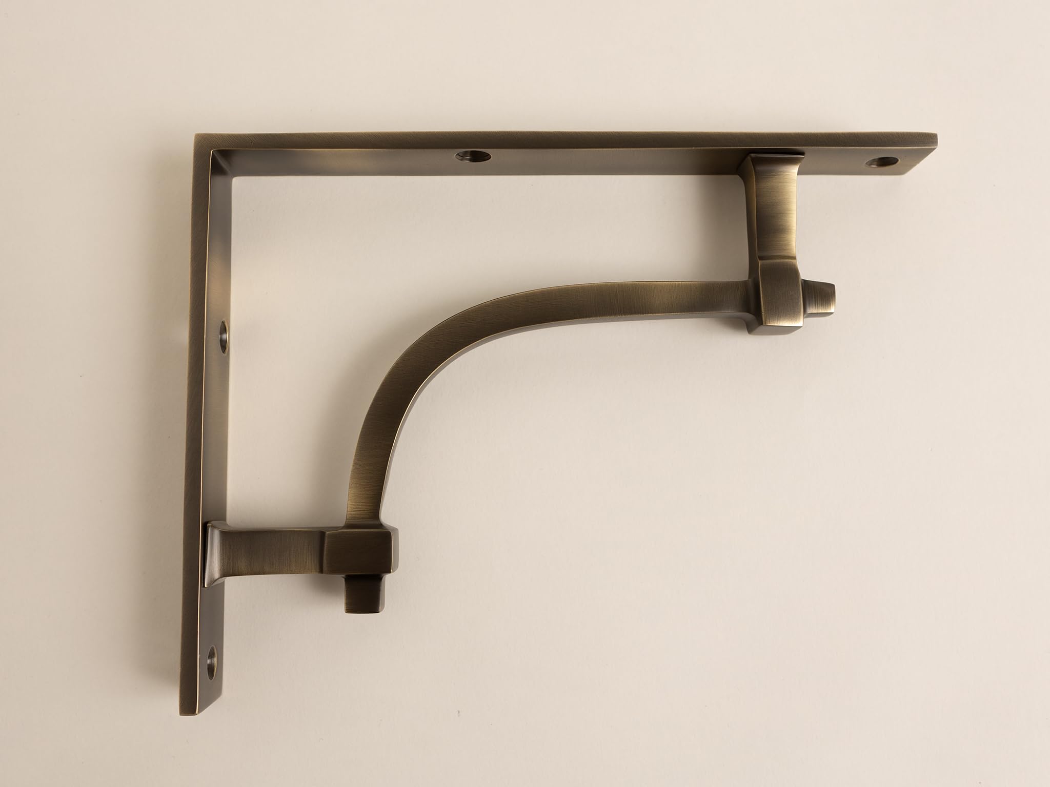 Brass Bee Antique Brass Vintage Industrial Style Solid Brass Shelf Brackets | Brass Shelving Heavy Solid Cast Brass | Sold Individually