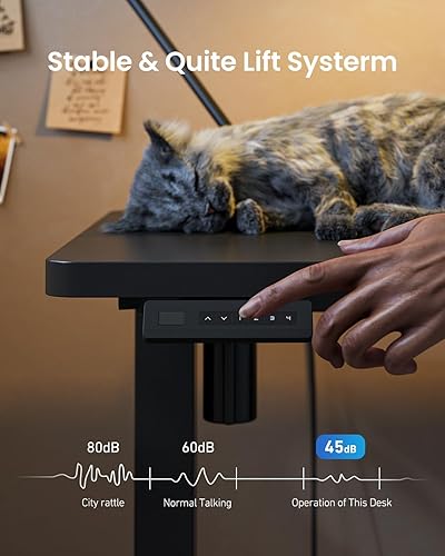 Miniatura 50 de FEZIBO - Escritorio eléctrico ajustable para trabajar sentado o de pie, 40 x 24 pulgadas, para oficina en casa, escritorio ergonómico para Negro