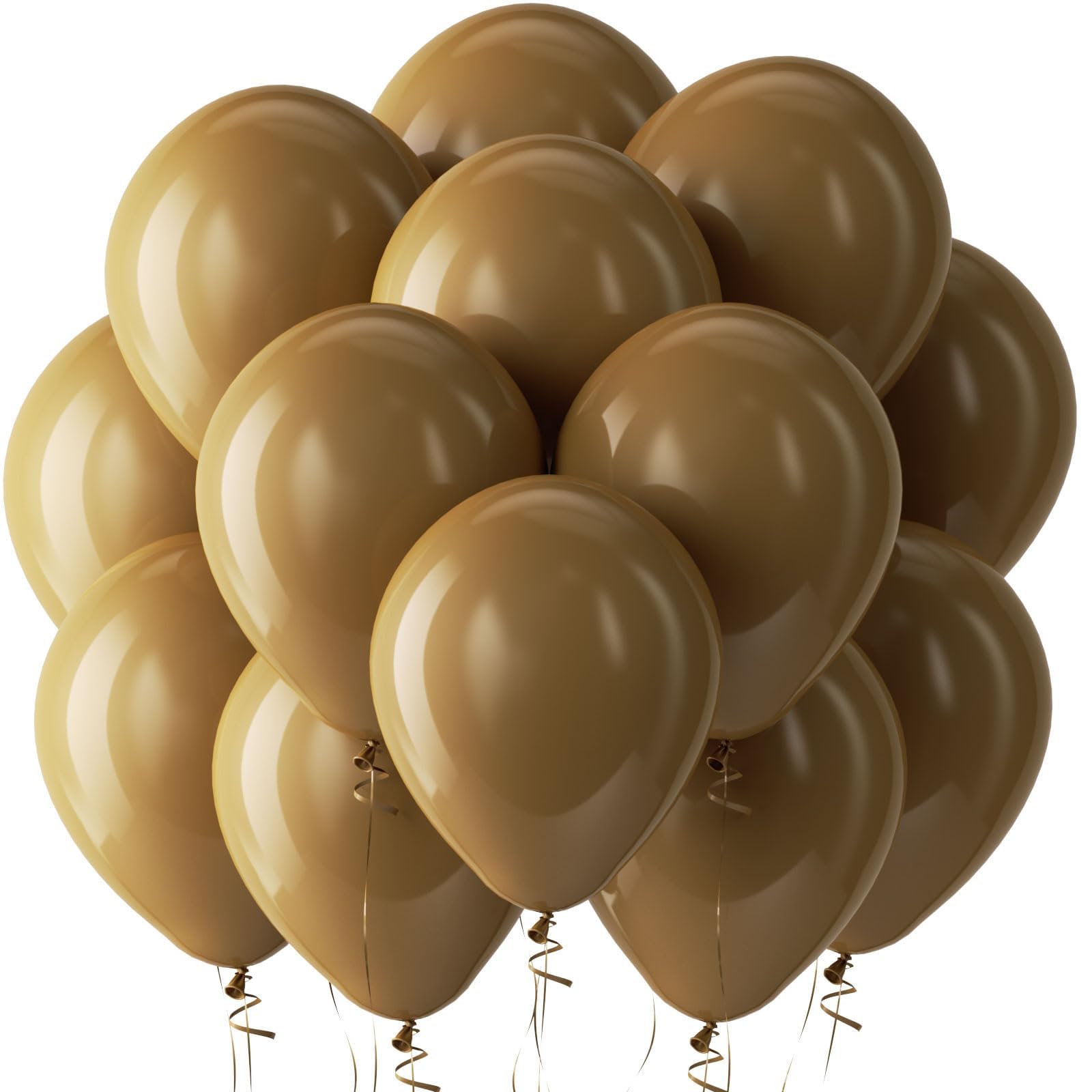 Bezente Brown Balloons Latex Party Balloons - 100 Pack 12 inch Round Helium Brown Balloons for Birthday Bridal Shower Wedding Graduation Anniversary