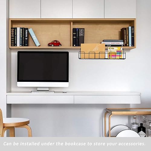 Miniatura 7 de Bandeja organizadora de cables debajo del escritorio, 2 paquetes