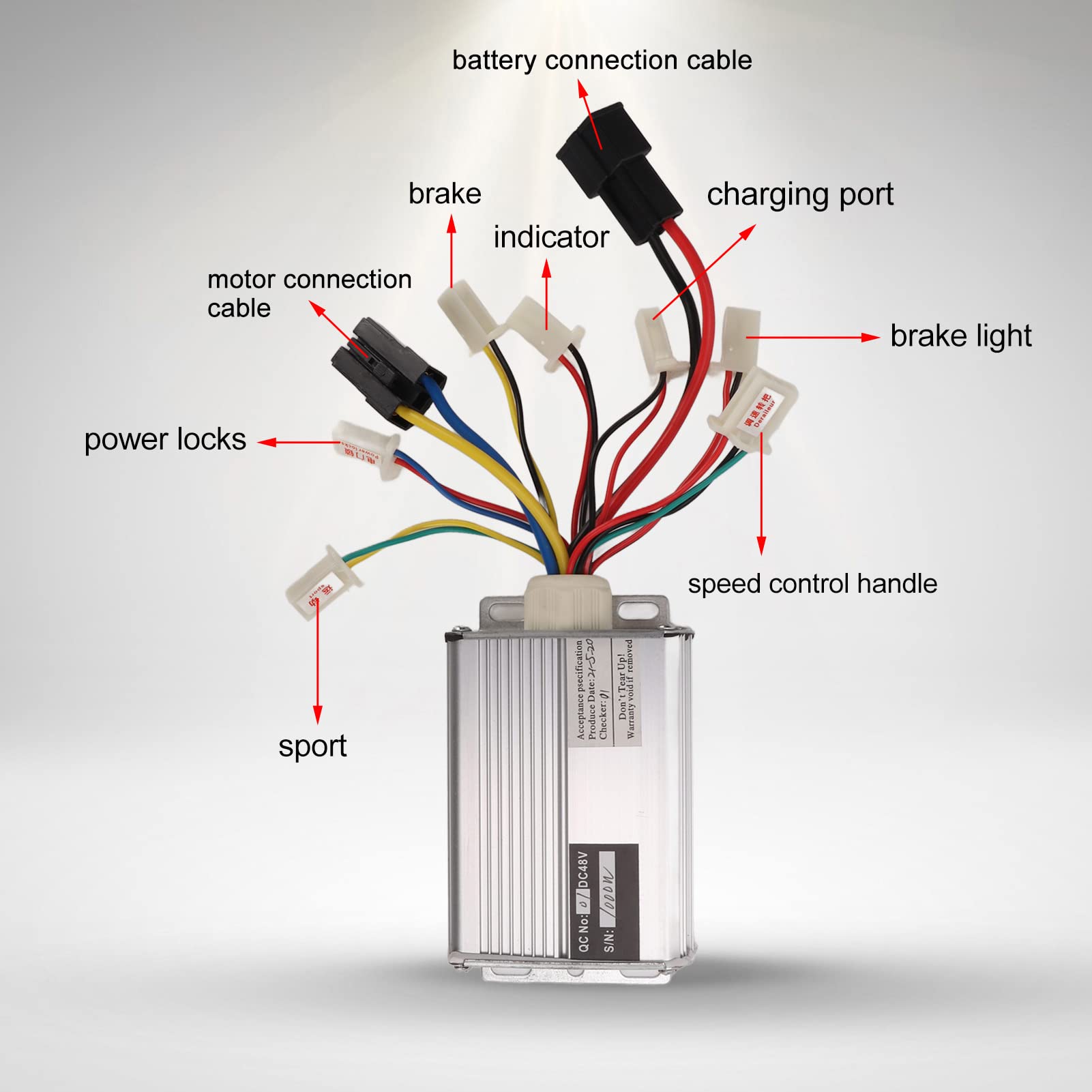 Controlador de velocidad del motor del cepillo, DC48V 1000W, regulador de conducción, caja moduladora, para electricidad