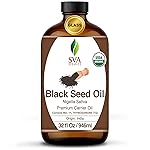 SVA Black Seed Oil Organic - 32 Fl Oz - 100% Natural Cold Pressed Organic Black Seed Oil - for Face, Skin Care, Hair Care, Scalp Massage & Body Massage - Carrier Oil