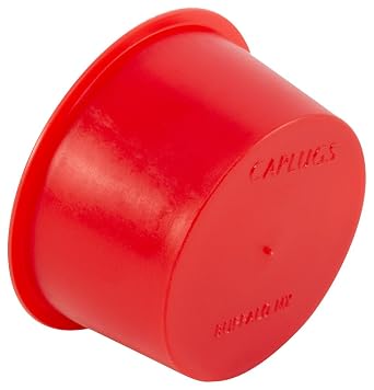 Caplugs T-18 T Series, Plastic Tapered Cap and Plug, Red LD-PE, Protective Closures, Dust & Moisture Seals, MIL Spec, SAE Fittings, EZ Remove, Cap OD 1.498" x Plug ID 1.682", Pack of 40 99394307