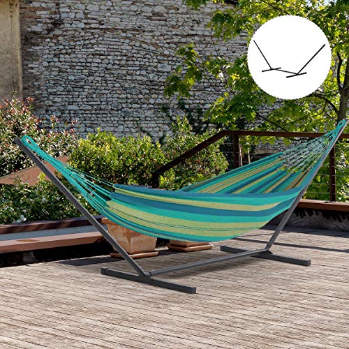 Outsunny Soporte para Hamaca de Metal Estructura para Hamaca Carga 120 kg para Jardín Terraza Patio 360x92x112 cm Negro - imagen 8