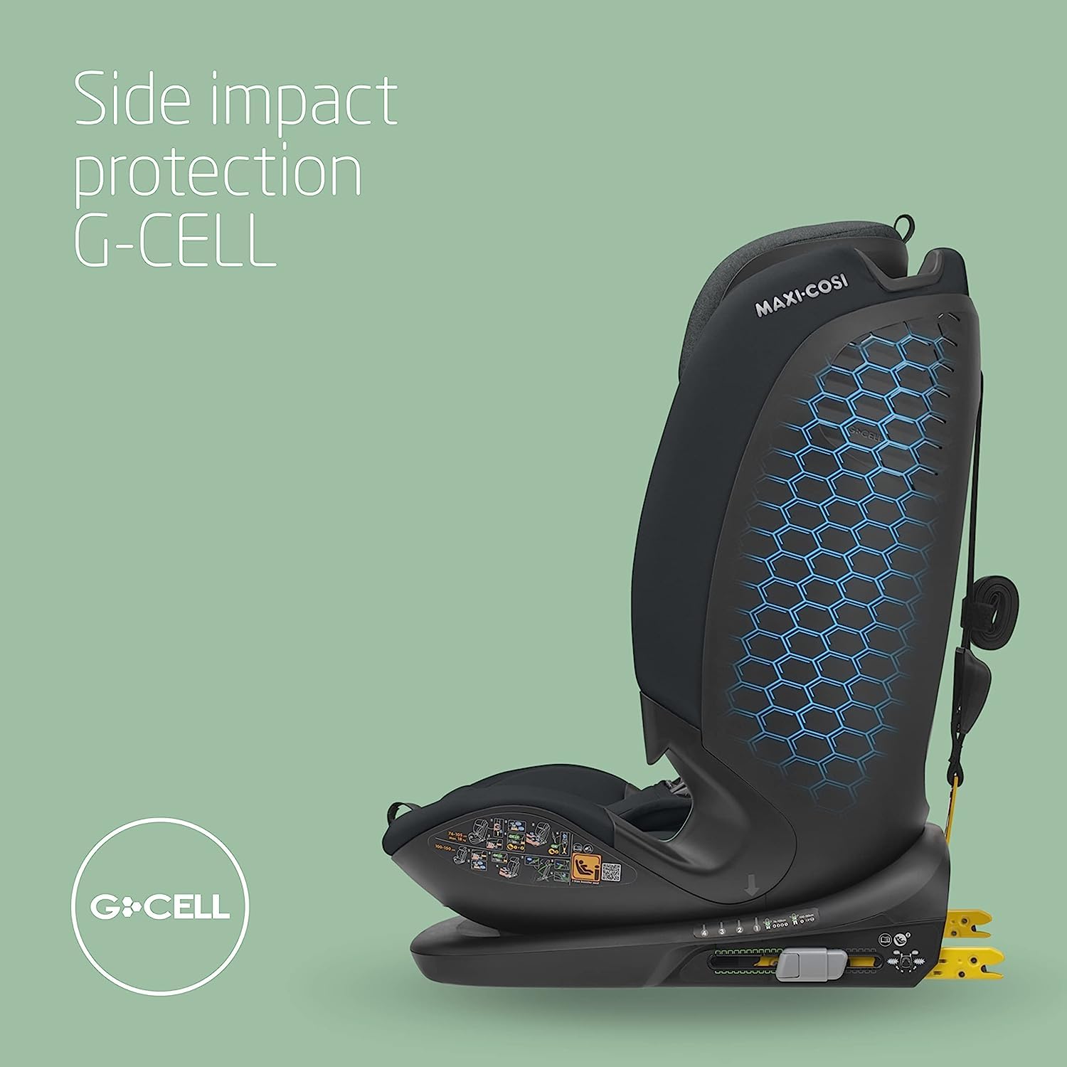 Maxi-Cosi Titan Plus i-Size, Seggiolino Auto ISOFIX, 15 Mesi - 12 Anni (76 - 150 cm), Reclinabile in 4 Posizioni, Regolabile in Altezza, Side Impact Protection G-CELL, per Bambini, Authentic Graphite
