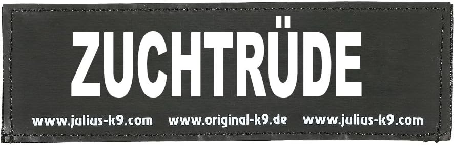 Julius-K9, 162LR-G-31857, Original Interchangeable Patches, Size: Large, Black Label with White Fluorescent Text, 1 Pair, Cool Man