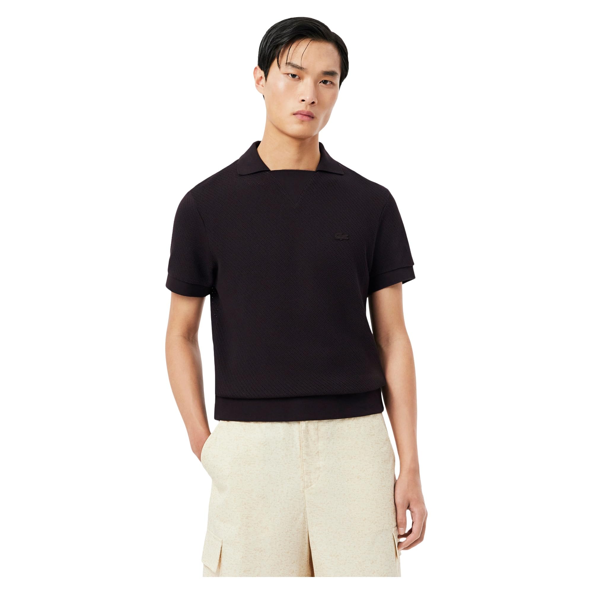 Regular Fit Lacy Cotton Polo Shirt-image-3