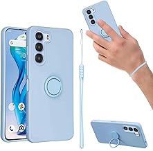 For ZTE Nubia S 5G A403ZT Case, Liquid Silica Gel Parent Skin TPU New Mobile Phone Stand Protective Cover Couple Heat Dissipation Strong Pure Color Very Simple (A403ZT Blue)