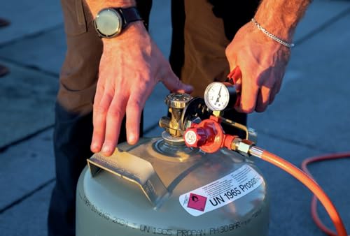 ROTHENBERGER Industrial Propankonstantregler mit Manometer, 0,5-4 bar | Stufenlose Regelung | Für Propangasflaschen nach DE/AT Norm