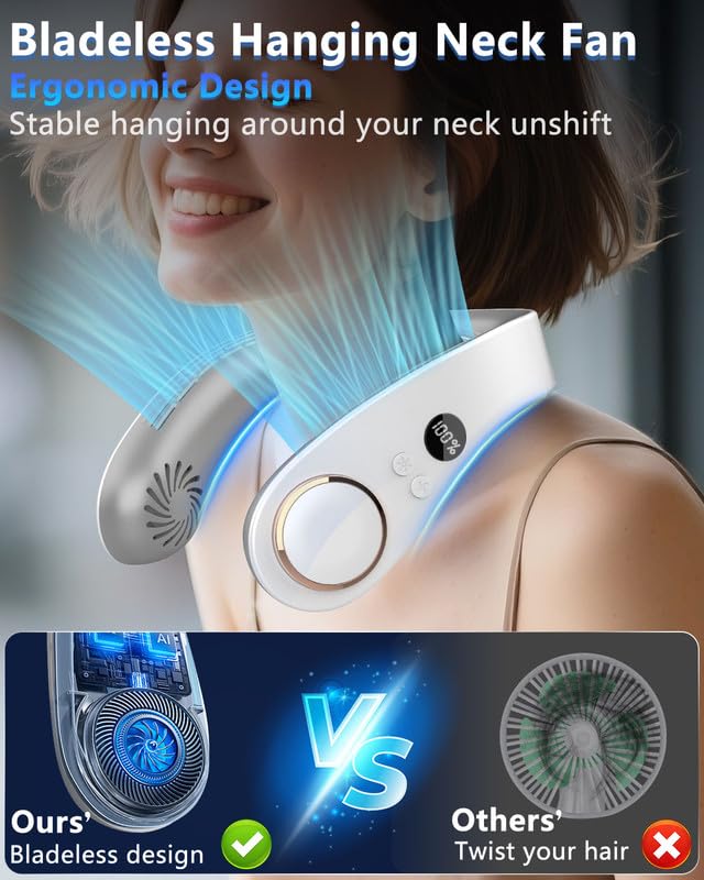OVIFM Neck Fan with Cooling Plate,Portable Neck Fans that Blow