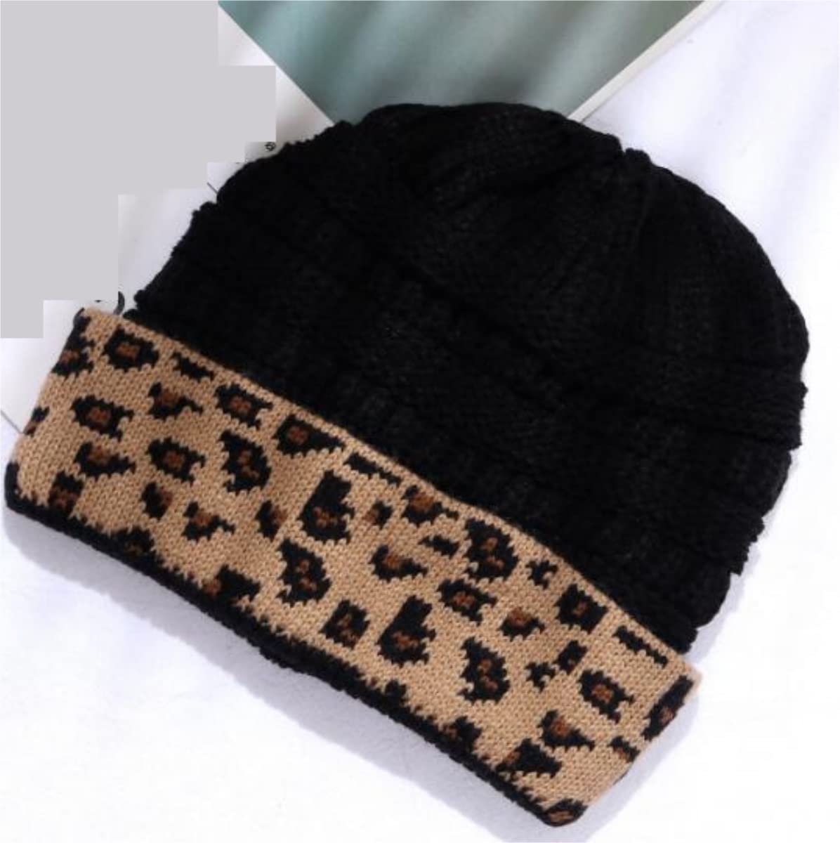 Czapka Ciepłe Czapki Zimowe Czapki Zimowe Dla Kobiet Czapka Beanie Z Dzianiny Leopard Ciepłe Miękkie Czapki Narciarskie Czapki Zimowe