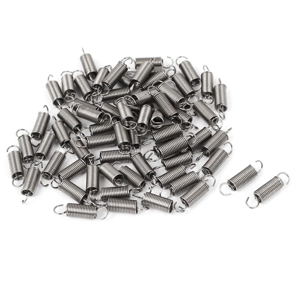 66pcs 304 Stainless Steel Dual Hook Small Tension Spring for Marine Computer Electronics Automotive 0.4mmx3x12mm