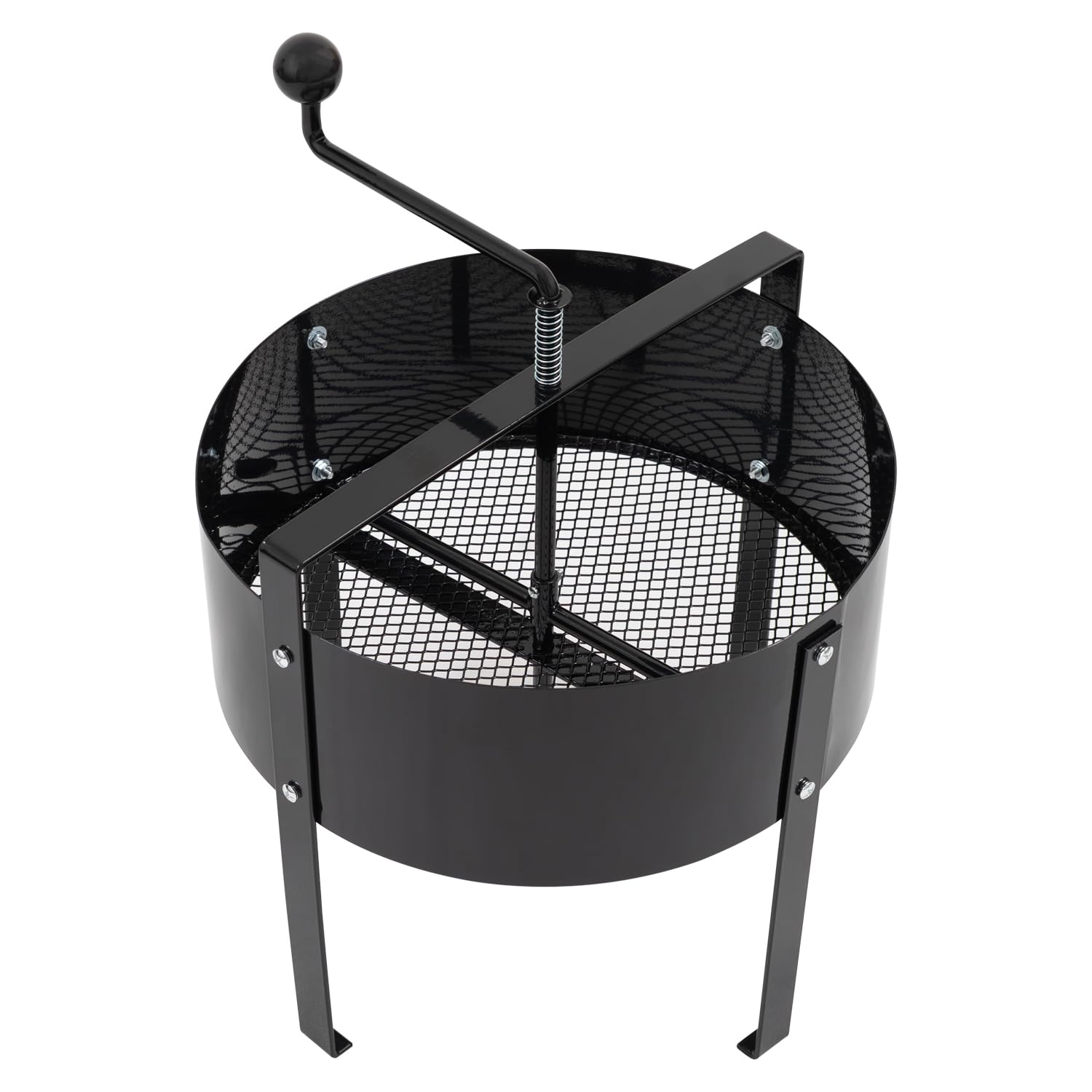 Woodside Large 18L Heavy Duty Rotary Steel Garden Soil Sifter Sieve Rotating Mesh Riddle