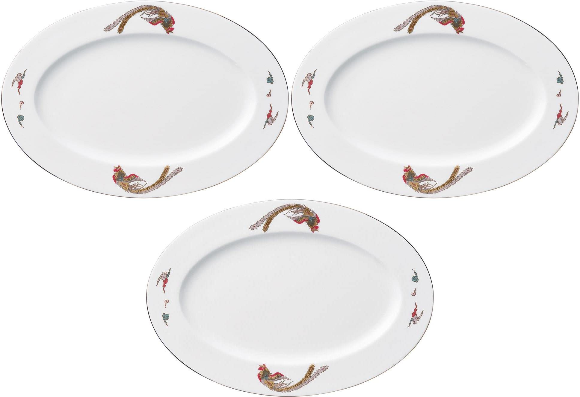 5個セット 金彩鳳凰 14吋リムプラター [35×23cm] 【中華大皿