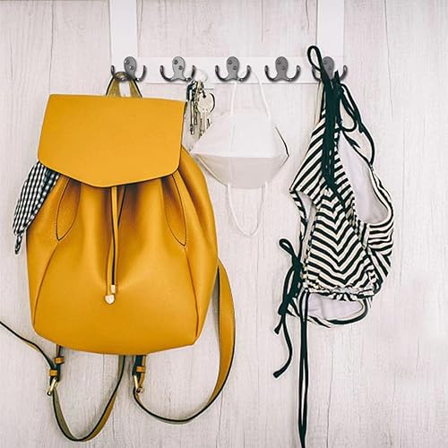 Miniatura 5 de 12 ganchos resistentes para abrigos, ganchos de pared para abrigos, mochilas, batas y sombreros, incluye 24 tornillos