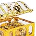 Pirate Treasure Chest for Kids Toy,  Decorative Transparent Golden Pirate Chest with Lock and Key