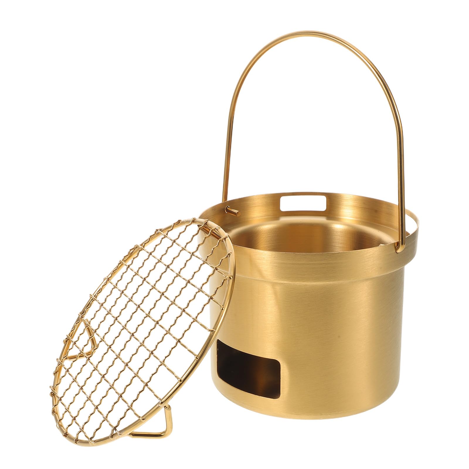 Przenośny mini grill ze stali nierdzewnej na kemping na zewnątrz piknik i ogród - piec na węgiel drzewny do użytku stołowego kompaktowa i lekka konstrukcja