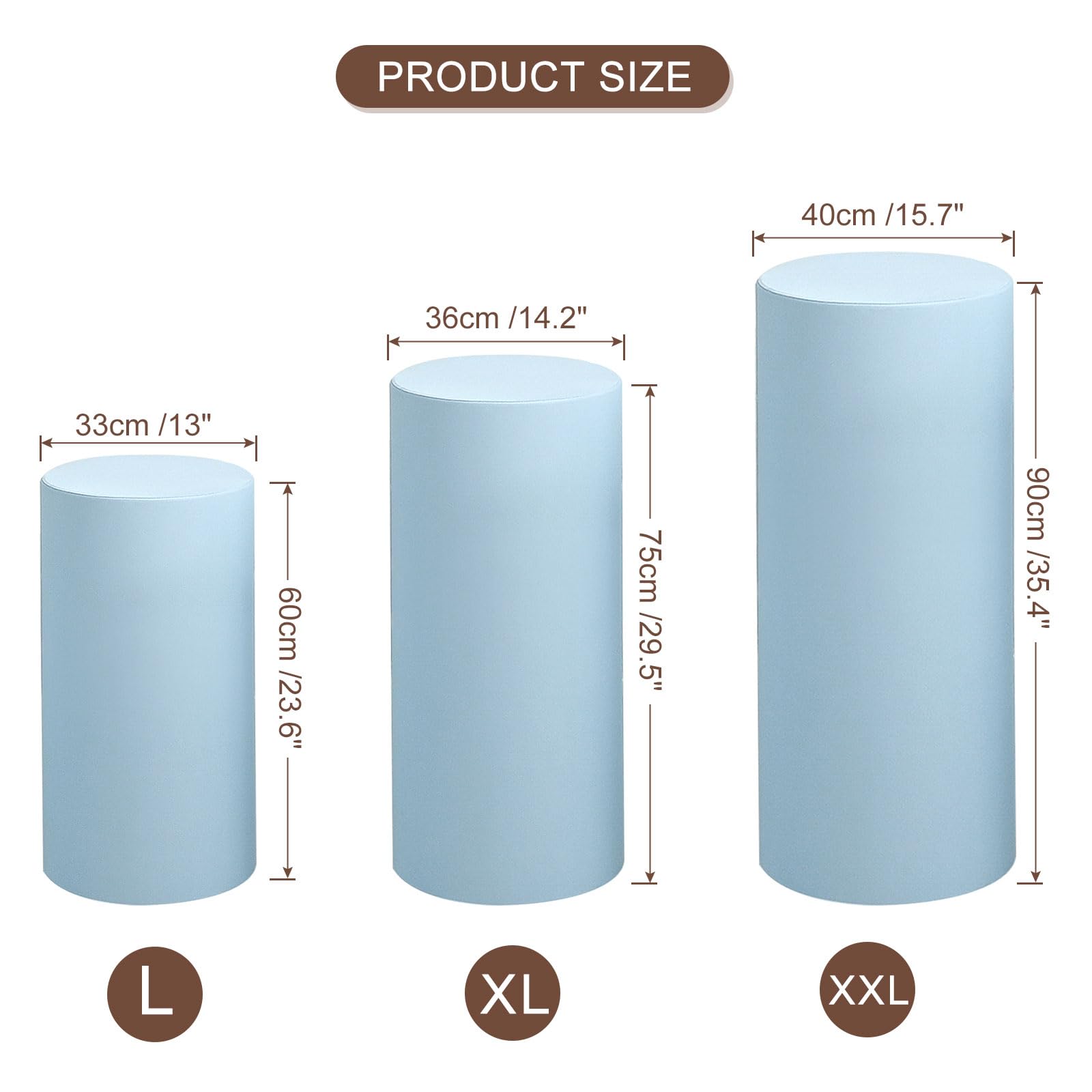 Coperture Per Cilindri Kalastussaari - Set 3 Pezzi In Tessuto Elastico