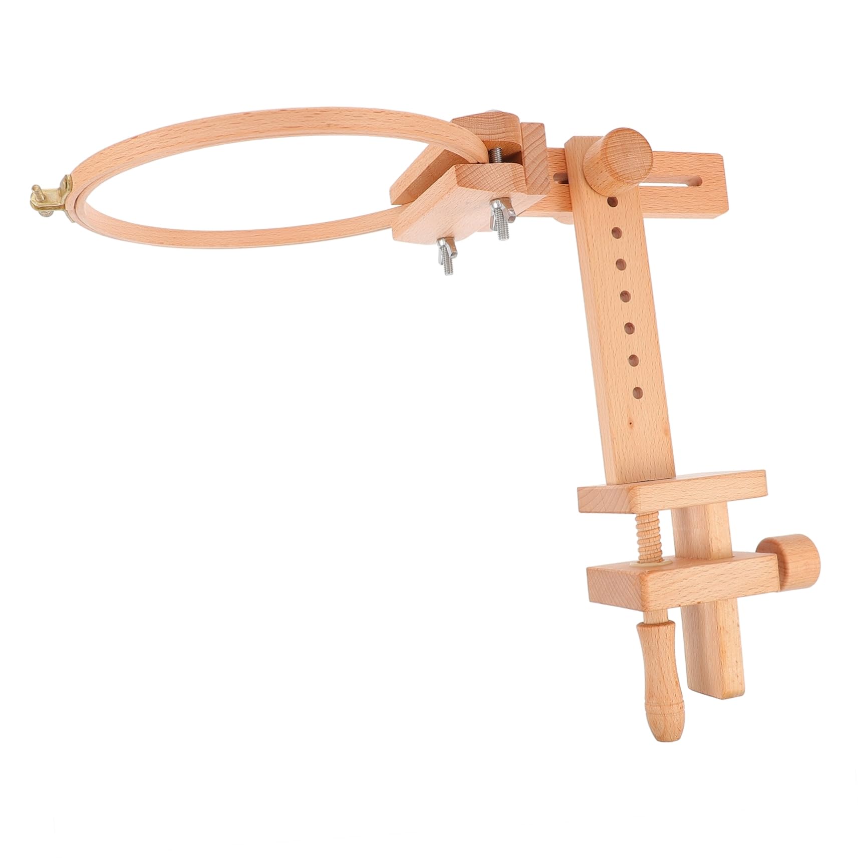 CIMAXIC Djustable Wooden Embroidery Stand 360 Rotation Cross Stitch Frame Rack Fabric Embroidery Frame Display Holder