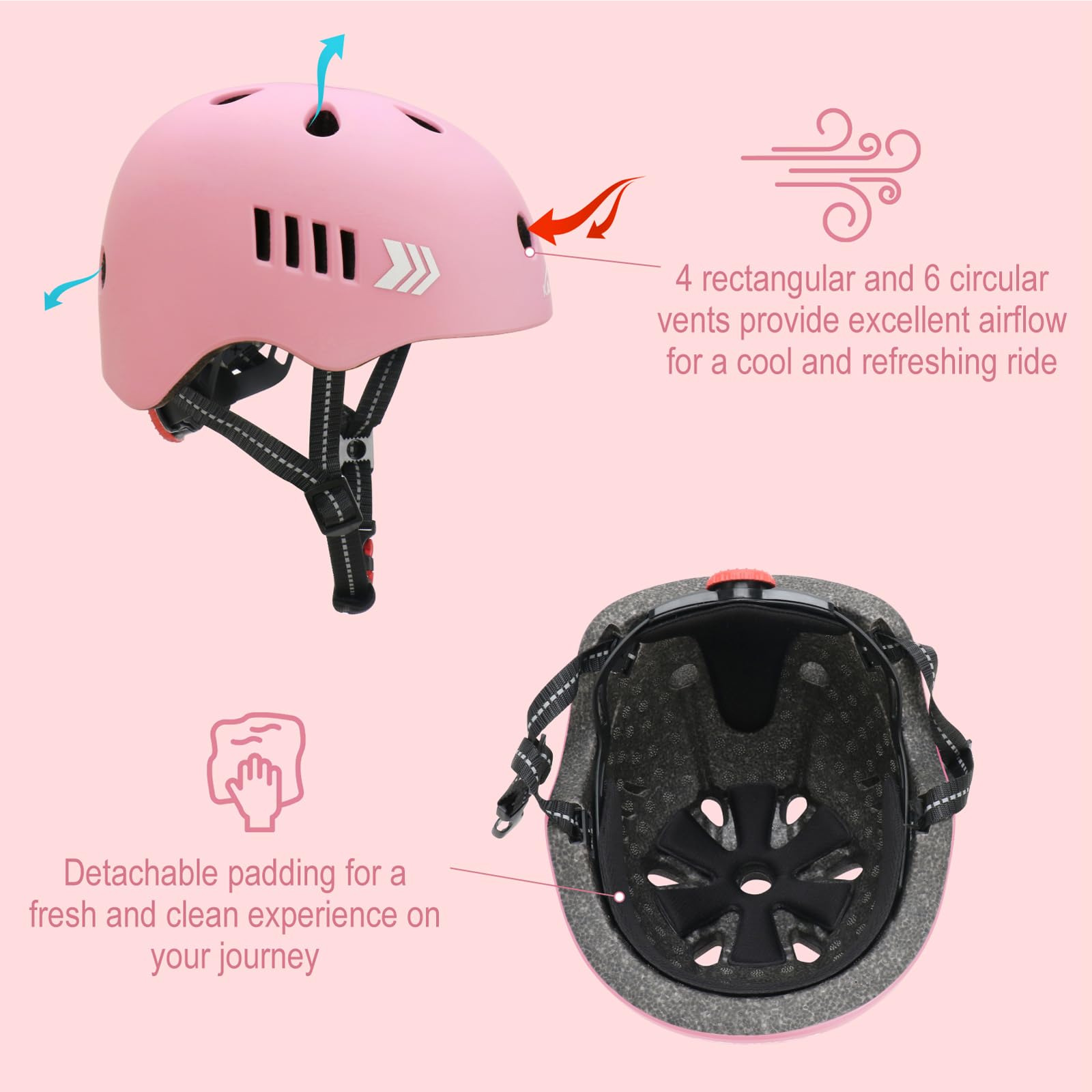 Kamugo Equipo de Protección Ajustable para Niños - Casco, Rodilleras, Coderas, Guantes, Compatible con Bicicleta, Skateboard, monopatín y Otros Deportes Extremos - 5