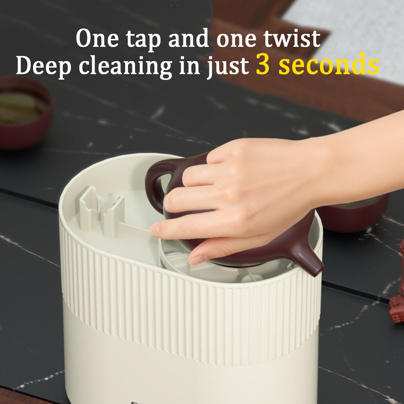 Lavabicchieri Elettrica, Lavabicchieri Automatica, Adatta a Tazze con Diametro da 3 a 10 Cm, Serbatoio dell'Acqua da 1600 Ml, con Coperchio Antipolvere, per Bar E Caffetterie