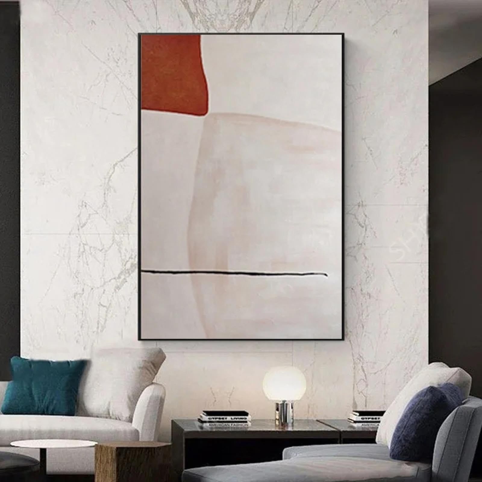 Tableau d'art mural abstrait moderne BBOVOBB bohème géométrique en toile 30x40 cm - 8