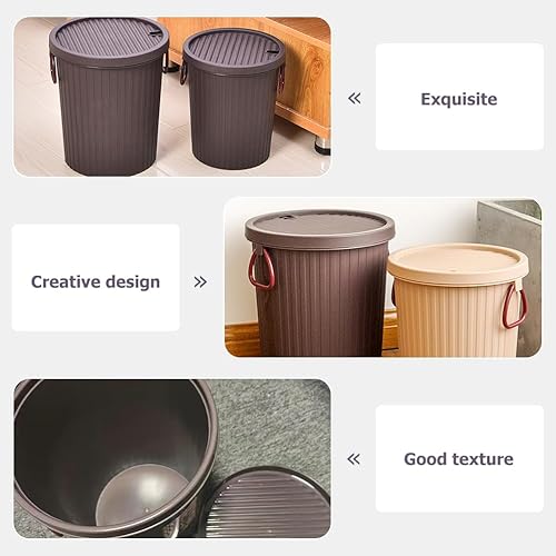 Miniatura 6 de LIFKOME Cubo de drenaje de heces de té, cesta de basura para escritorio de oficina, cubos de basura con tapas, contenedor de basura para heces de