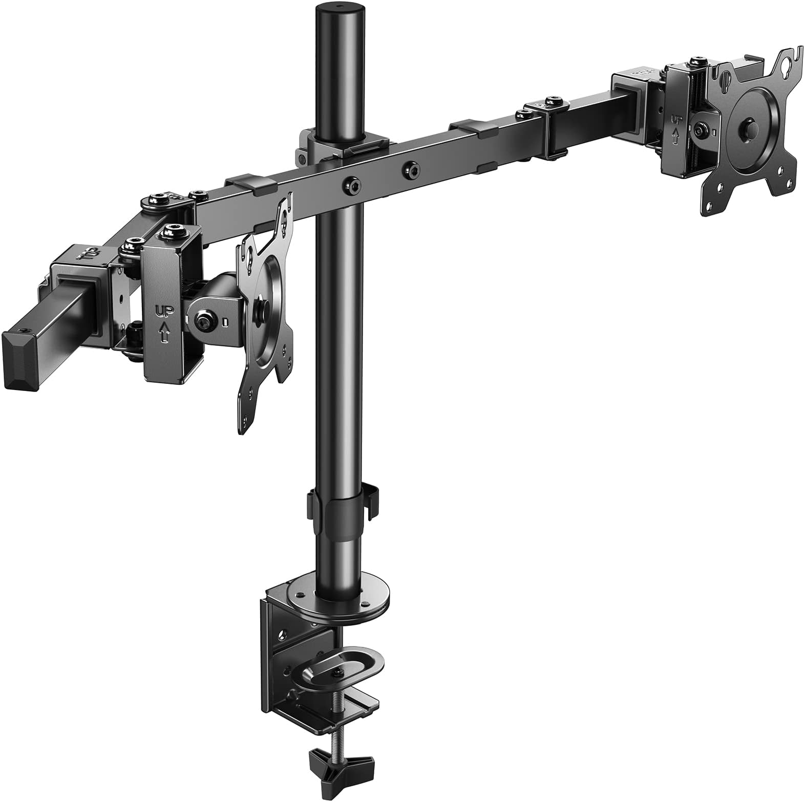 ErGear Dual Monitor Arm for 13"-32"/Weight 12KG Ultrawide Screen Ergonomic Adjustable Innovative VESA Plate Slide Design Dual Monitor Stand Tilt ±45° Swivel ±60° Rotate 360° VESA 75/100mm