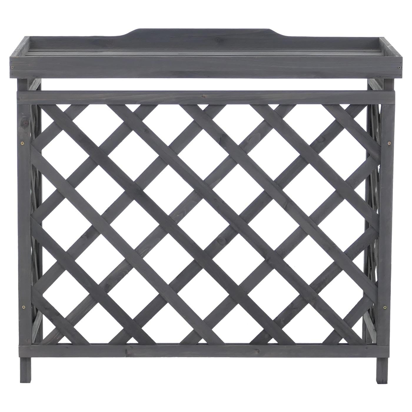 Mendler Copertura per impianto di climatizzatore/Pompa Calore HWC-Q14, Rivestimento in Legno MVG 78x90x45 cm - Antracite Grigio