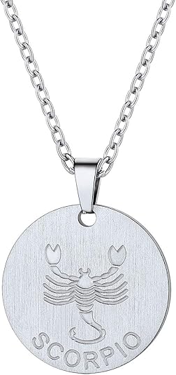 PROSTEEL Stainless Steel Zodiac Star Sign Constellation Horoscope Pendant Necklace Idea Men Women