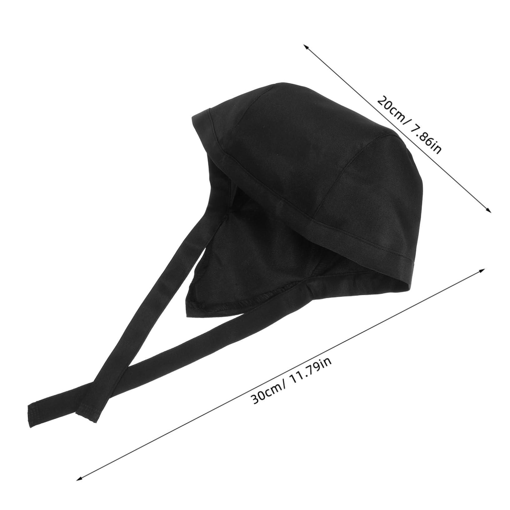 IMIKEYA 3 Gorros de Cocina Negros para Restaurante y Trabajo, Turbante de Chef Cómodo Tela para Hombres y Mujeres en Ambiente Laboral