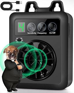 Dog Barking Control Devices Rechargeable Waterproof Anti Barking Device with 4 Sensitivity/Frequency Levels, Ultrasonic Dog Bark Deterrent Pet Behavior Training Tool for Almost Dogs