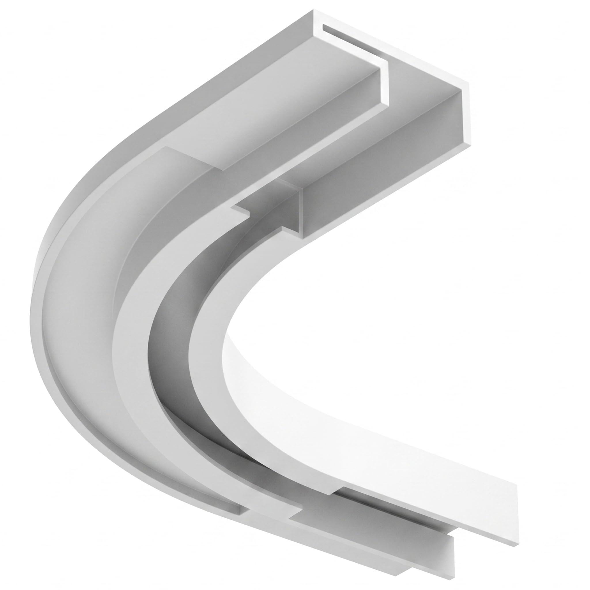 Bemonew Adhesive Curtain Track 90° Curved Connectors for Curtain Track Adhesive Ceiling No Drill - Convert Straight To Curved Tracks, White