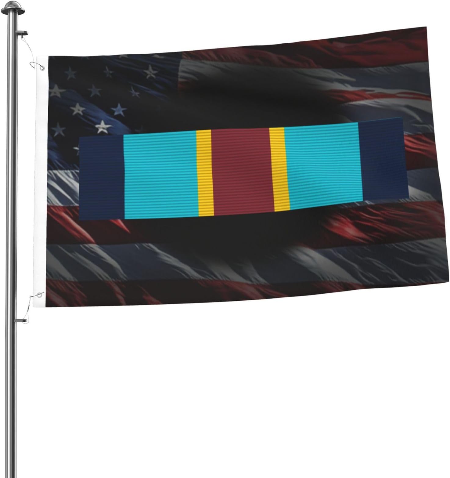 Rqwaaed US Overseas Service Ribbon Premium 2x3FT Flag - Durable and Vibrant Design for Indoor/Outdoor Use