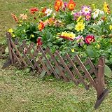 Angoily Einziehbarer Holzzaun Gartendeko Mit Rankgitter Ausziehbar Gartenbegrenzung Holz Braun Freistehend Außenzaundekoration Balkongeländer