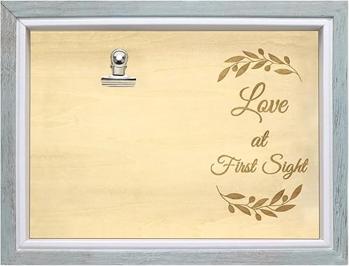 Marco de fotos de Sonogram, marco de ultrasonido de recuerdo para bebé, marco de fotos de madera Love at First Sight, anuncios de embarazo, regalos